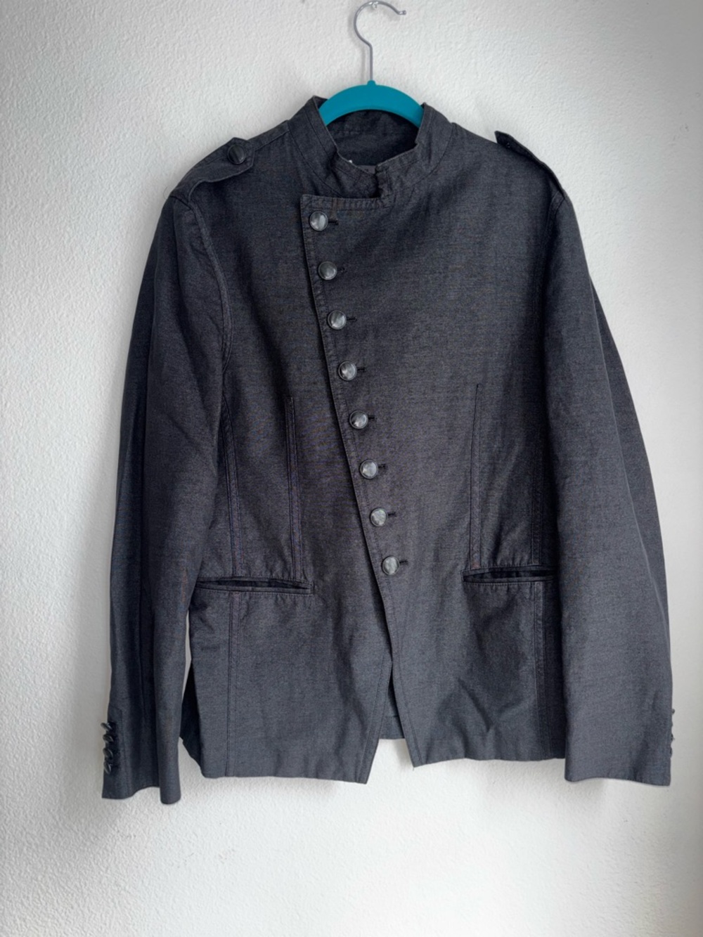 John Varvatos fleur de lis Mainine Dark Gray / Black Made in Italy Size 46